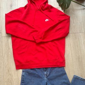 Unisex Nike Hoodie Red - X-Large | Oversized Women's Boyfriend Style